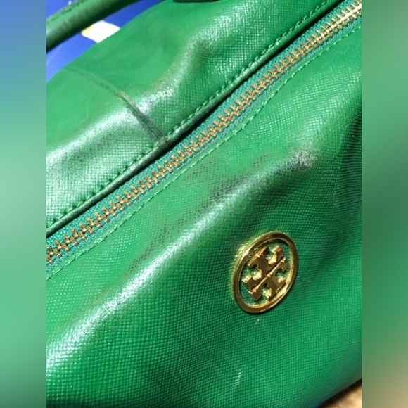 Tory Burch Saffiano Leather Robinson Satchel/Crossbody Kelly Green - Picture 6 of 16